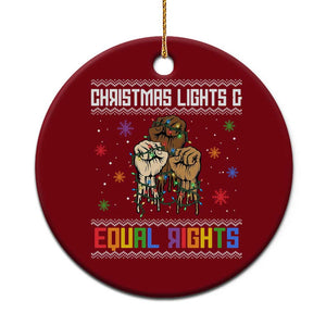 Christmas Lights And Equal Rights Ugly Sweater Ceramic Ornament Xmas Activism Gift TS12 1pc Red Print Your Wear