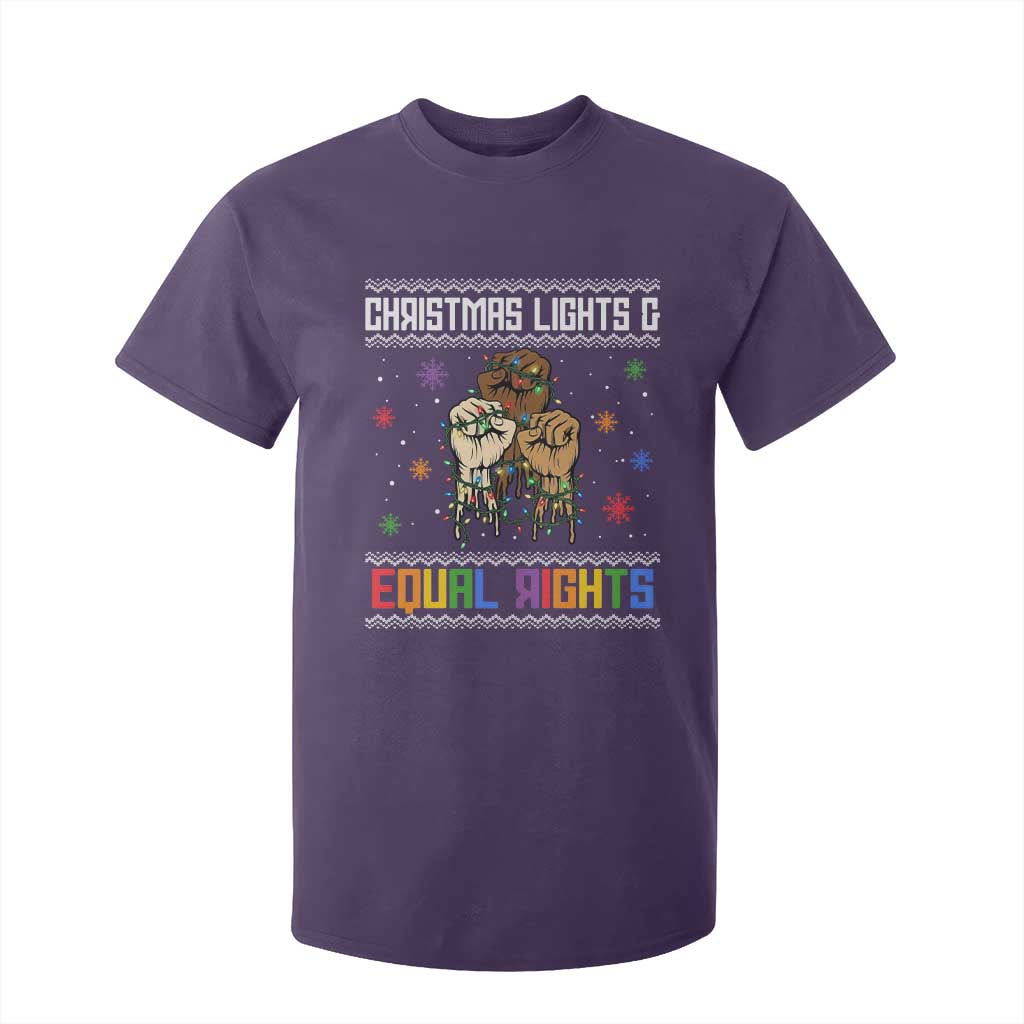 Christmas Lights And Equal Rights Ugly Sweater T Shirt For Kid Xmas Activism Gift TS12 Purple Print Your Wear