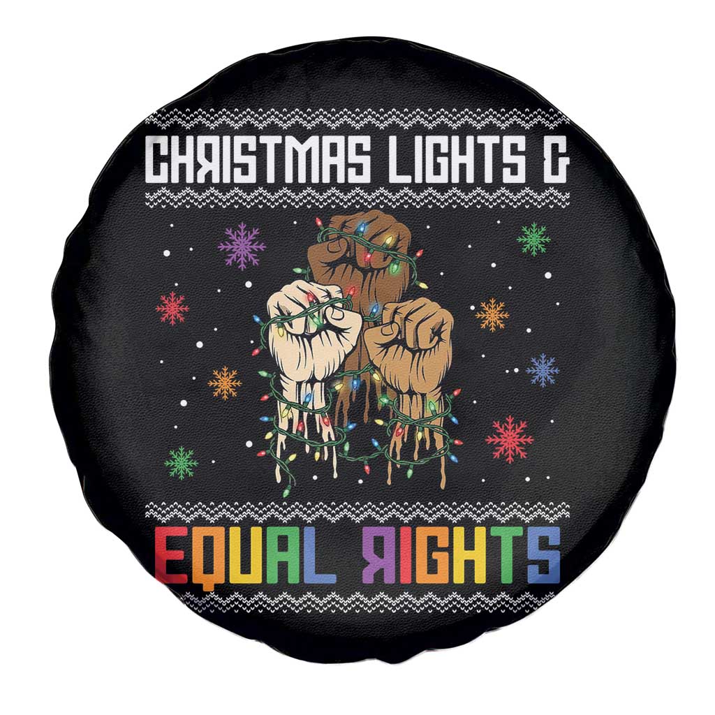 Christmas Lights And Equal Rights Ugly Sweater Spare Tire Cover Xmas Activism Gift TS12 Print Your Wear