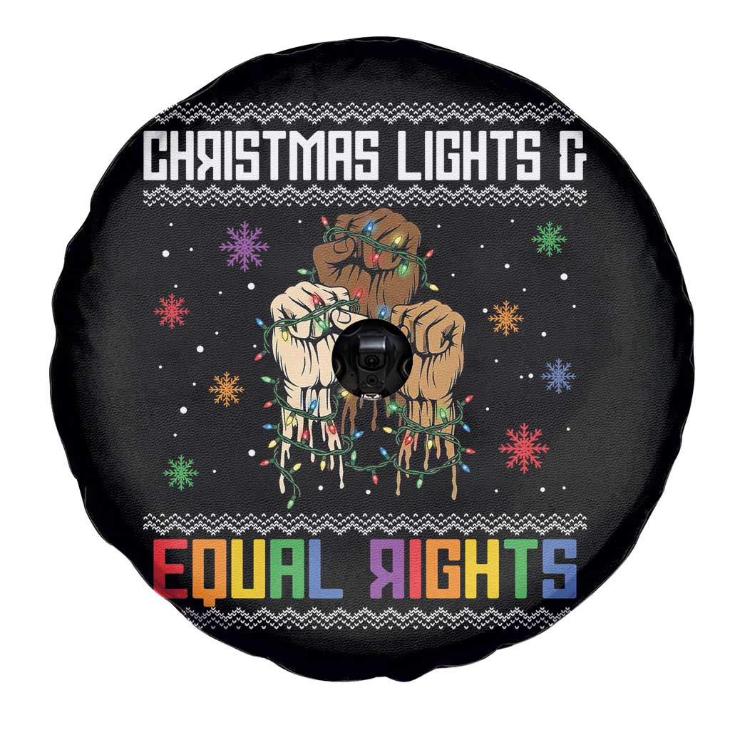 Christmas Lights And Equal Rights Ugly Sweater Spare Tire Cover Xmas Activism Gift TS12 Print Your Wear