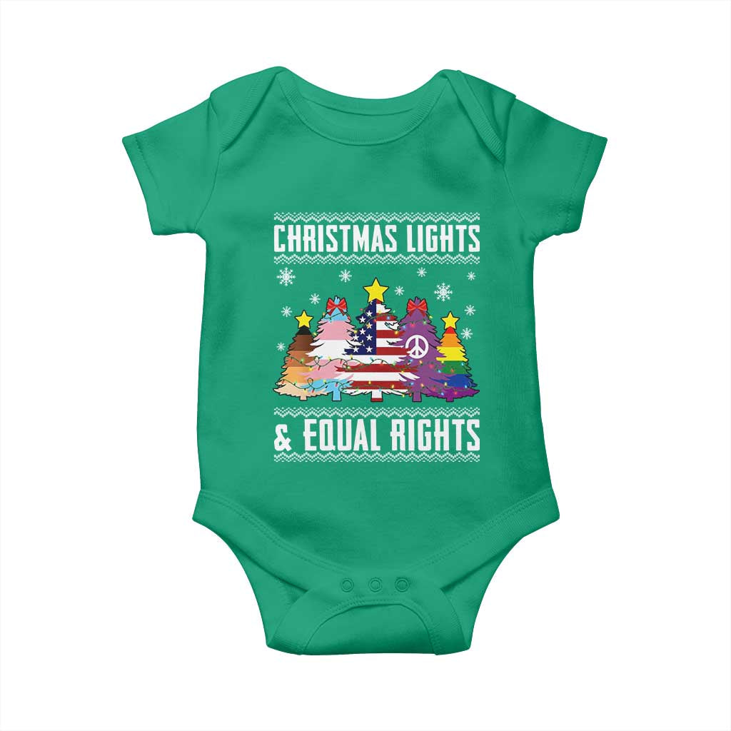Xmas Lights Equal Rights Ugly Sweater Activism Gift Baby Onesie TS12 Irish Green Print Your Wear