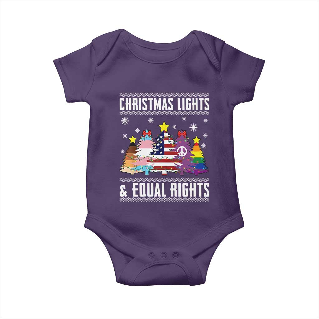 Xmas Lights Equal Rights Ugly Sweater Activism Gift Baby Onesie TS12 Purple Print Your Wear