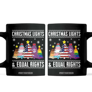 Xmas Lights Equal Rights Ugly Sweater Activism Gift Coffee Mug TS12 Black Print Your Wear