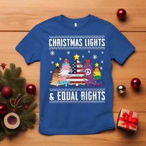 Xmas Lights Equal Rights Ugly Sweater Activism Gift T Shirt TS12 Royal Blue Print Your Wear