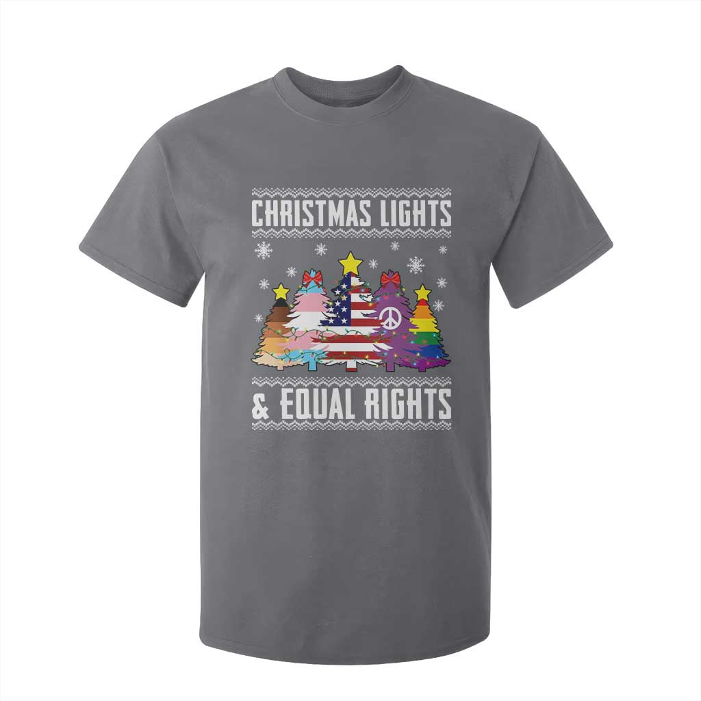 Xmas Lights Equal Rights Ugly Sweater Activism Gift T Shirt For Kid TS12 Charcoal Print Your Wear