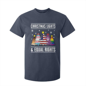 Xmas Lights Equal Rights Ugly Sweater Activism Gift T Shirt For Kid TS12 Navy Print Your Wear
