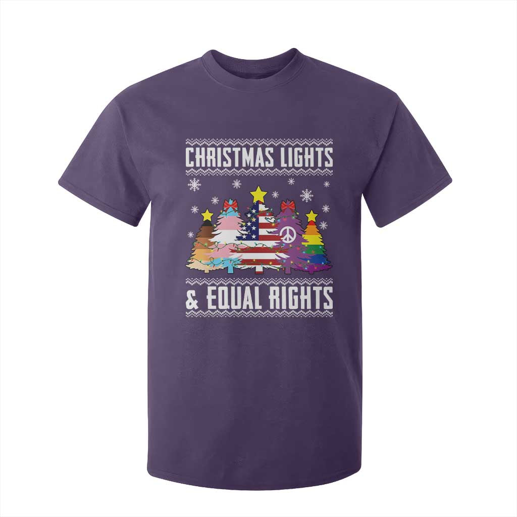 Xmas Lights Equal Rights Ugly Sweater Activism Gift T Shirt For Kid TS12 Purple Print Your Wear