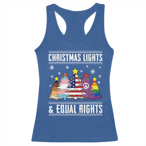 Xmas Lights Equal Rights Ugly Sweater Activism Gift Racerback Tank Top TS12 Royal Blue Print Your Wear