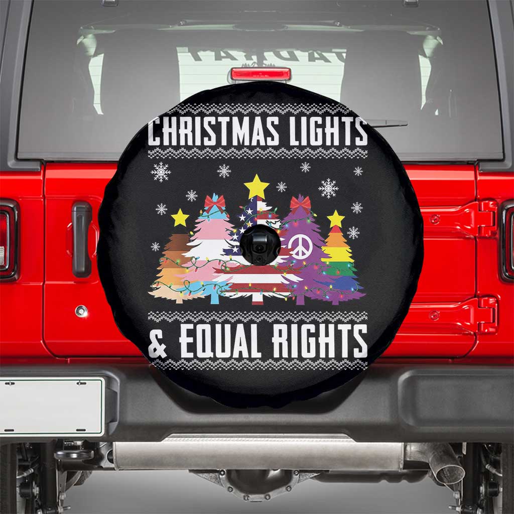 Xmas Lights Equal Rights Ugly Sweater Activism Gift Spare Tire Cover TS12 Black Print Your Wear