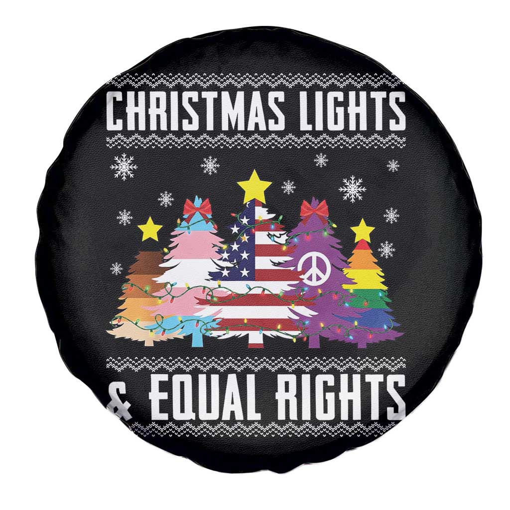 Xmas Lights Equal Rights Ugly Sweater Activism Gift Spare Tire Cover TS12 Print Your Wear