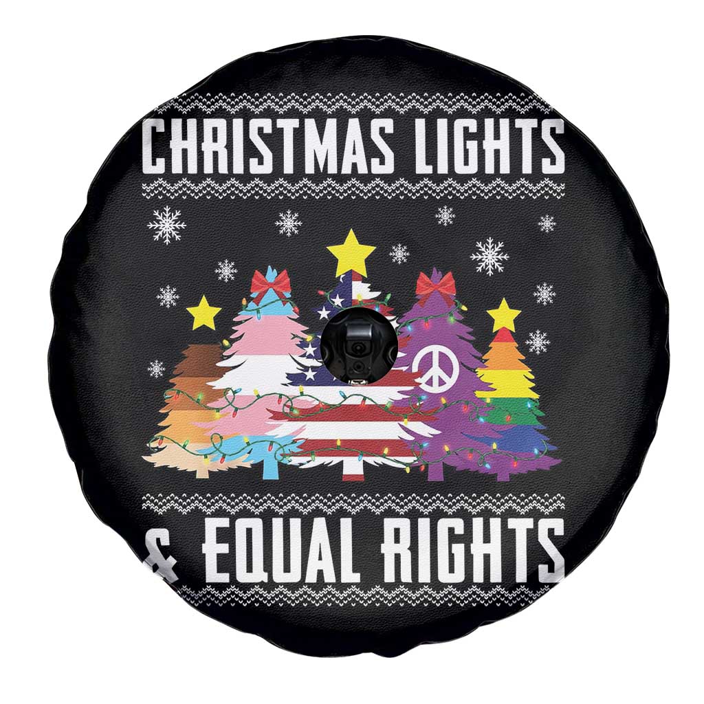 Xmas Lights Equal Rights Ugly Sweater Activism Gift Spare Tire Cover TS12 Print Your Wear