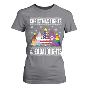 Xmas Lights Equal Rights Ugly Sweater Activism Gift T Shirt For Women TS12 Charcoal Print Your Wear
