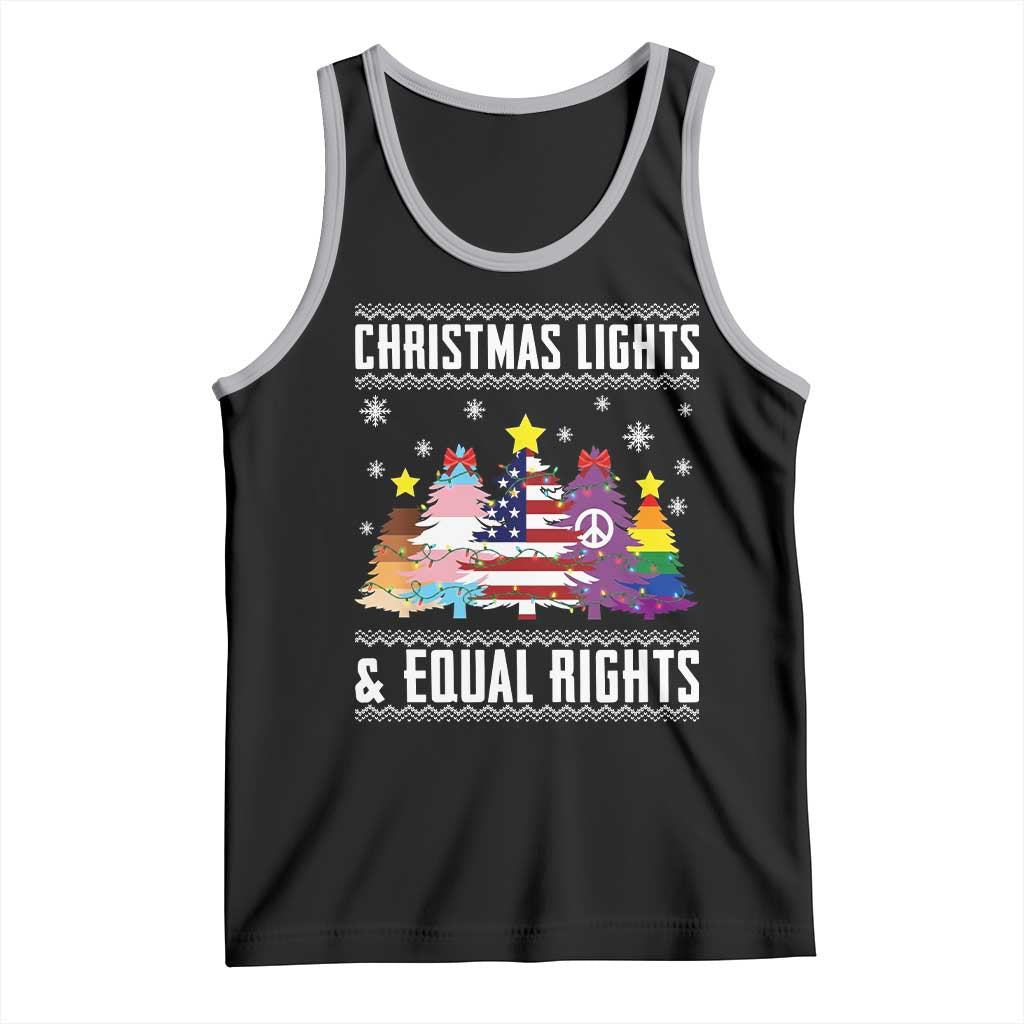 Xmas Lights Equal Rights Ugly Sweater Activism Gift Tank Top TS12 Black Athletic Heather Print Your Wear