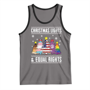 Xmas Lights Equal Rights Ugly Sweater Activism Gift Tank Top TS12 Deep Heather Black Print Your Wear