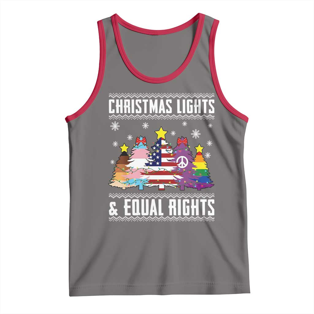 Xmas Lights Equal Rights Ugly Sweater Activism Gift Tank Top TS12 Deep Heather Red Print Your Wear
