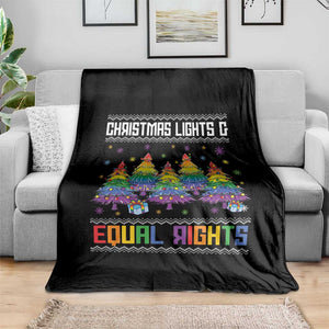 Christmas Equality Lights Ugly Sweater Throw Blanket Xmas Activism Gift TS12 Print Your Wear