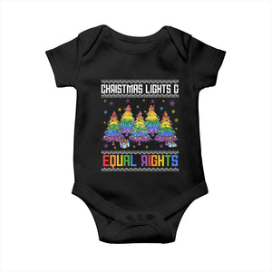 Christmas Equality Lights Ugly Sweater Baby Onesie Xmas Activism Gift TS12 Black Print Your Wear