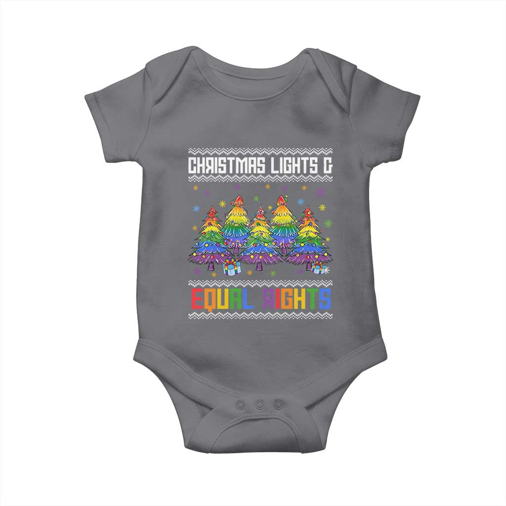 Christmas Equality Lights Ugly Sweater Baby Onesie Xmas Activism Gift TS12 Charcoal Print Your Wear