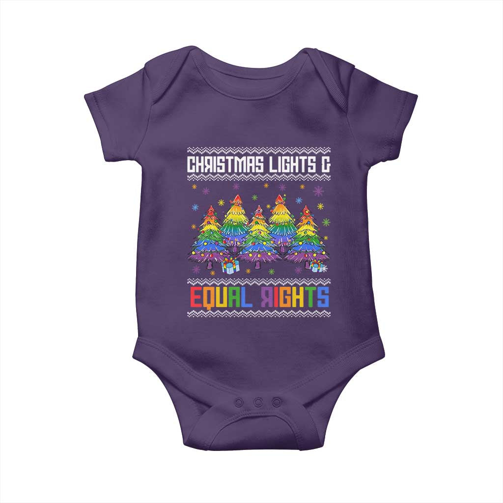 Christmas Equality Lights Ugly Sweater Baby Onesie Xmas Activism Gift TS12 Purple Print Your Wear