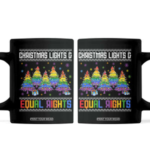 Christmas Equality Lights Ugly Sweater Coffee Mug Xmas Activism Gift TS12 Black Print Your Wear