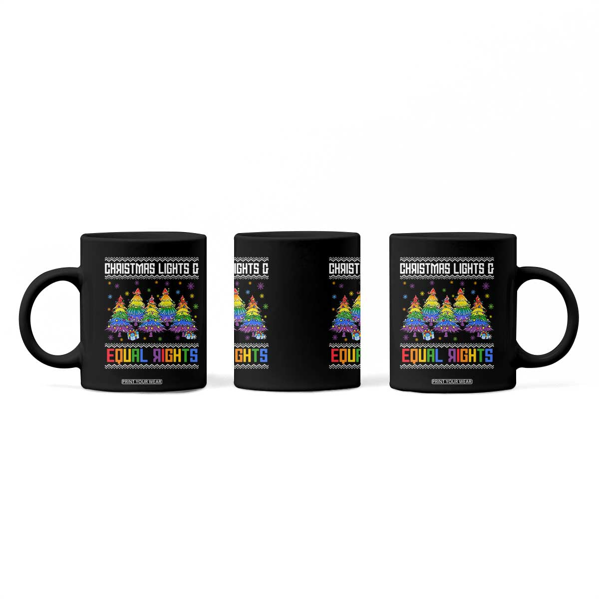 Christmas Equality Lights Ugly Sweater Coffee Mug Xmas Activism Gift TS12 Print Your Wear