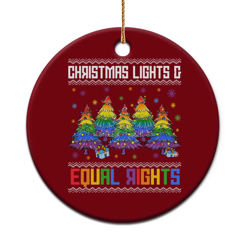 Christmas Equality Lights Ugly Sweater Ceramic Ornament Xmas Activism Gift TS12 1pc Red Print Your Wear