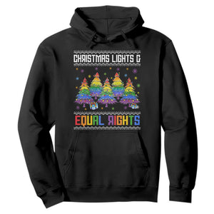 Christmas Equality Lights Ugly Sweater Hoodie Xmas Activism Gift TS12 Black Print Your Wear