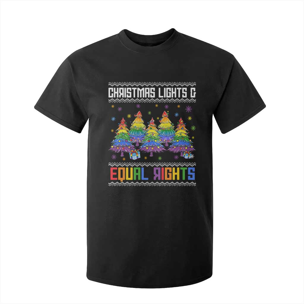 Christmas Equality Lights Ugly Sweater T Shirt For Kid Xmas Activism Gift TS12 Black Print Your Wear