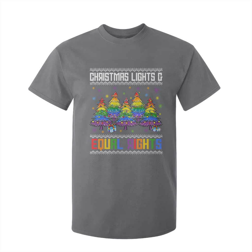 Christmas Equality Lights Ugly Sweater T Shirt For Kid Xmas Activism Gift TS12 Charcoal Print Your Wear