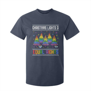 Christmas Equality Lights Ugly Sweater T Shirt For Kid Xmas Activism Gift TS12 Navy Print Your Wear