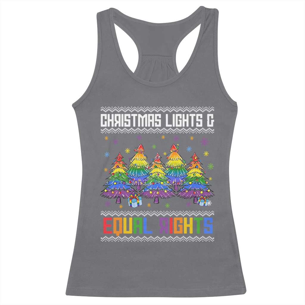 Christmas Equality Lights Ugly Sweater Racerback Tank Top Xmas Activism Gift TS12 Charcoal Print Your Wear
