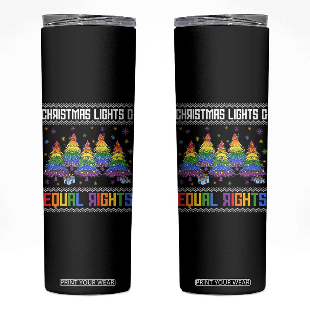 Christmas Equality Lights Ugly Sweater Skinny Tumbler Xmas Activism Gift TS12 Black Print Your Wear