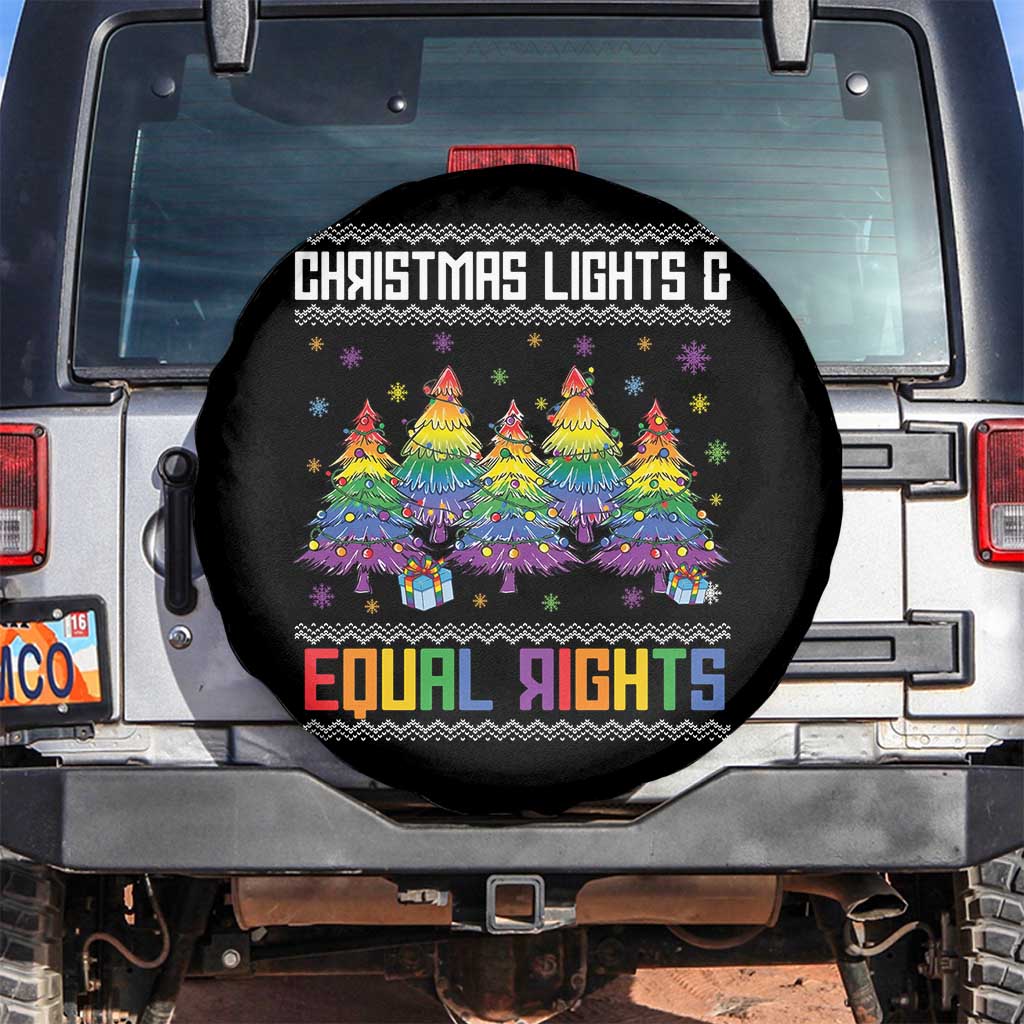 Christmas Equality Lights Ugly Sweater Spare Tire Cover Xmas Activism Gift TS12 No hole Black Print Your Wear