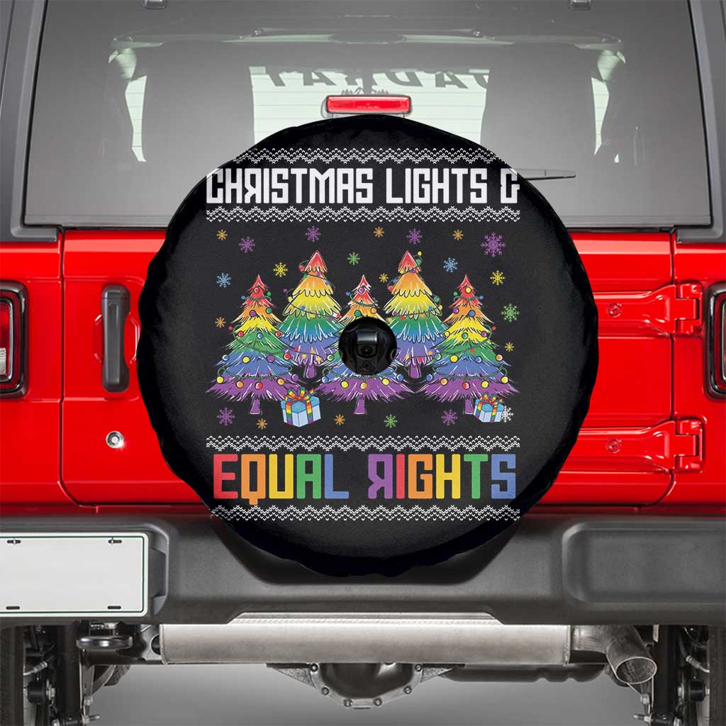Christmas Equality Lights Ugly Sweater Spare Tire Cover Xmas Activism Gift TS12 Black Print Your Wear