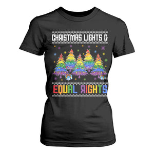 Christmas Equality Lights Ugly Sweater T Shirt For Women Xmas Activism Gift TS12 Black Print Your Wear