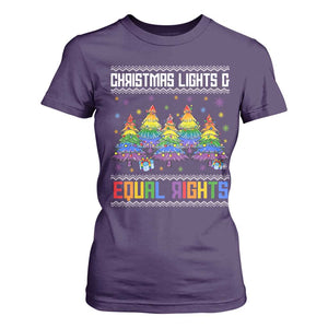 Christmas Equality Lights Ugly Sweater T Shirt For Women Xmas Activism Gift TS12 Purple Print Your Wear