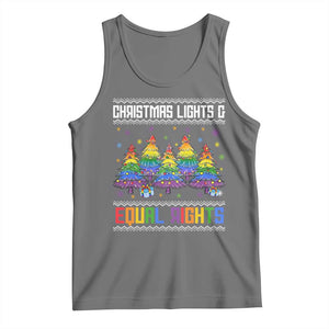 Christmas Equality Lights Ugly Sweater Tank Top Xmas Activism Gift TS12 Black Heather Print Your Wear