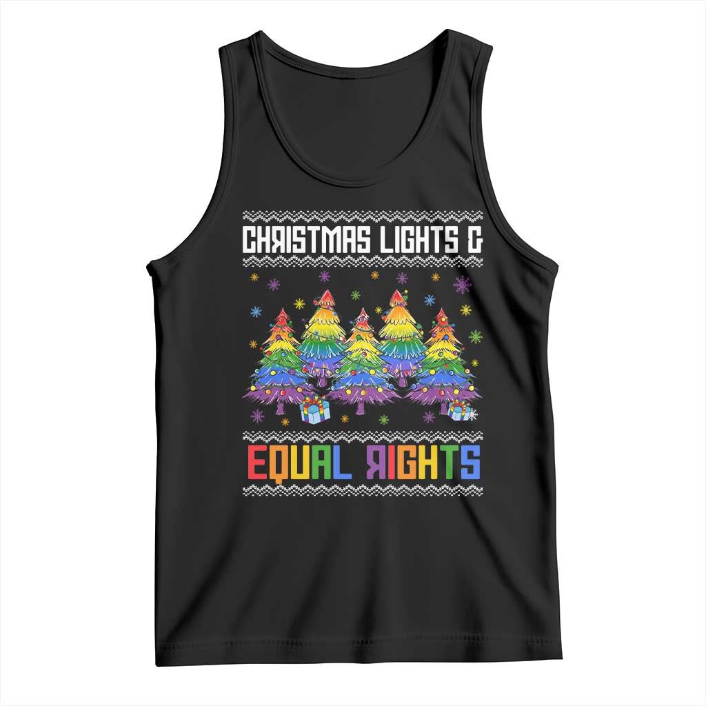 Christmas Equality Lights Ugly Sweater Tank Top Xmas Activism Gift TS12 Black Print Your Wear