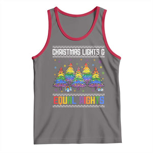 Christmas Equality Lights Ugly Sweater Tank Top Xmas Activism Gift TS12 Deep Heather Red Print Your Wear
