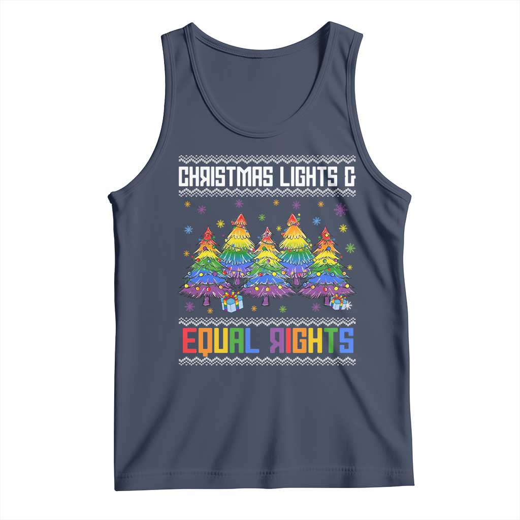 Christmas Equality Lights Ugly Sweater Tank Top Xmas Activism Gift TS12 Navy Print Your Wear