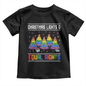Christmas Equality Lights Ugly Sweater Toddler T Shirt Xmas Activism Gift TS12 Black Print Your Wear