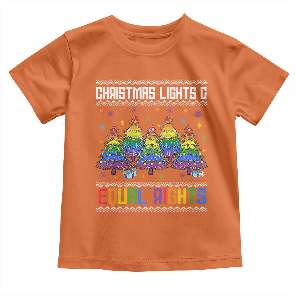 Christmas Equality Lights Ugly Sweater Toddler T Shirt Xmas Activism Gift TS12 Orange Print Your Wear
