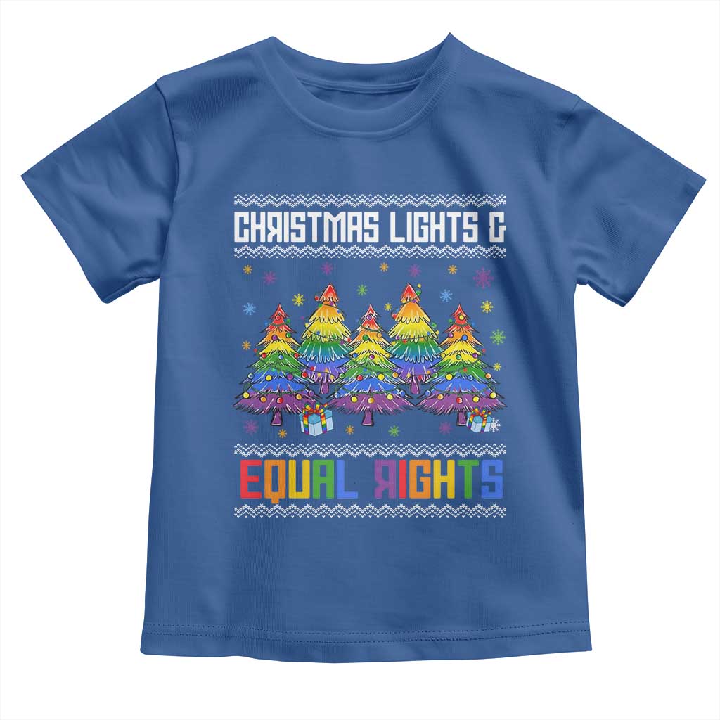 Christmas Equality Lights Ugly Sweater Toddler T Shirt Xmas Activism Gift TS12 Royal Blue Print Your Wear