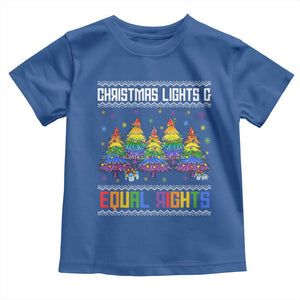 Christmas Equality Lights Ugly Sweater Toddler T Shirt Xmas Activism Gift TS12 Royal Blue Print Your Wear