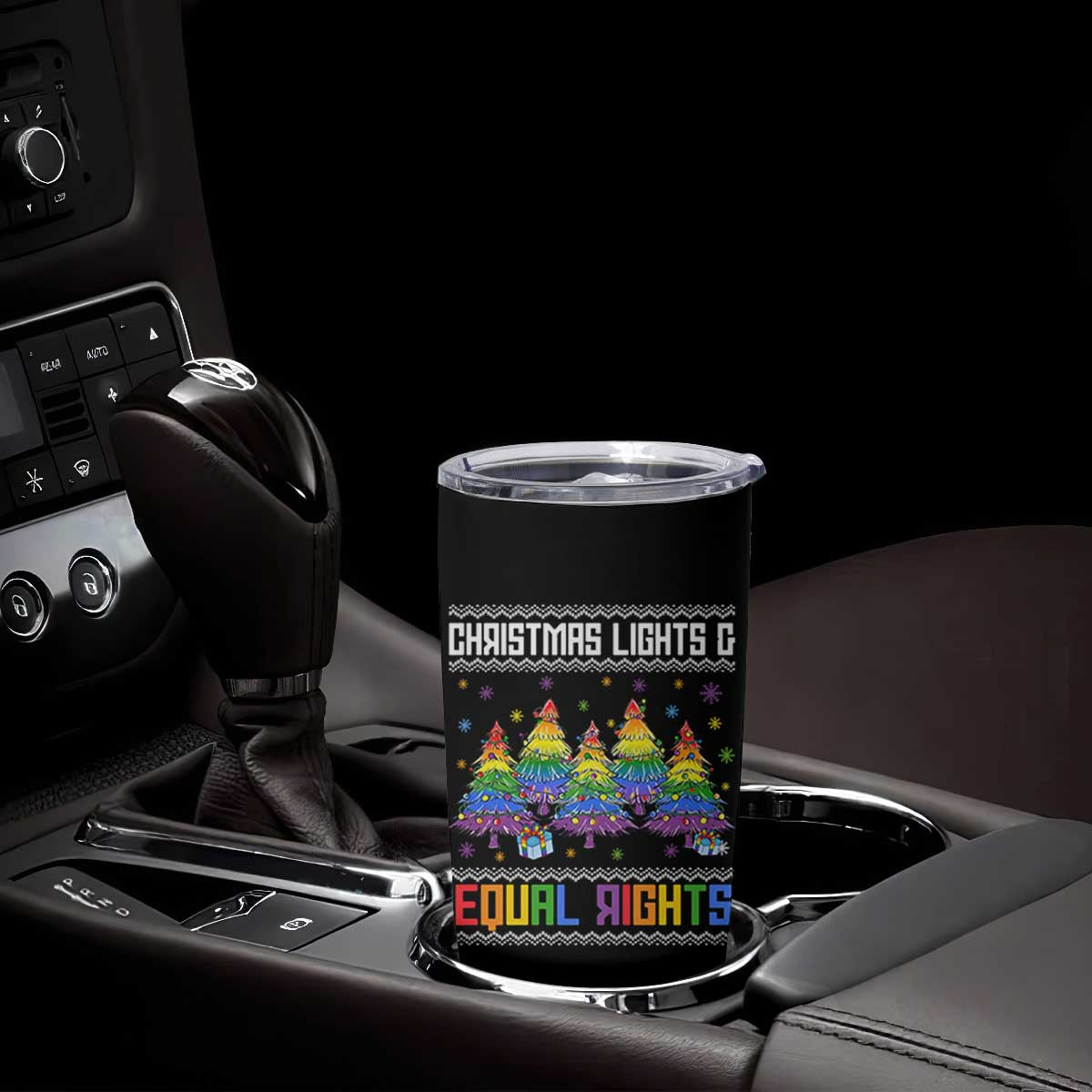 Christmas Equality Lights Ugly Sweater Tumbler Cup Xmas Activism Gift TS12 Print Your Wear