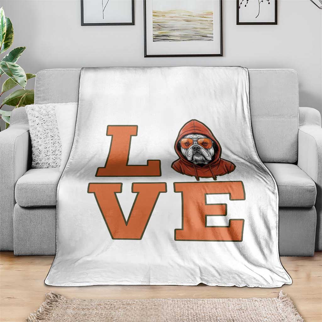 Love Vintage Cool Bulldog Throw Blanket Game Day Dog Lover TS12 Print Your Wear