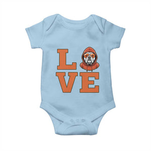 Love Vintage Cool Bulldog Baby Onesie Game Day Dog Lover TS12 Light Blue Print Your Wear