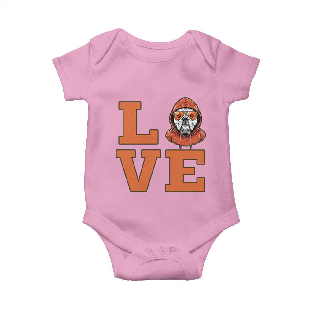Love Vintage Cool Bulldog Baby Onesie Game Day Dog Lover TS12 Light Pink Print Your Wear