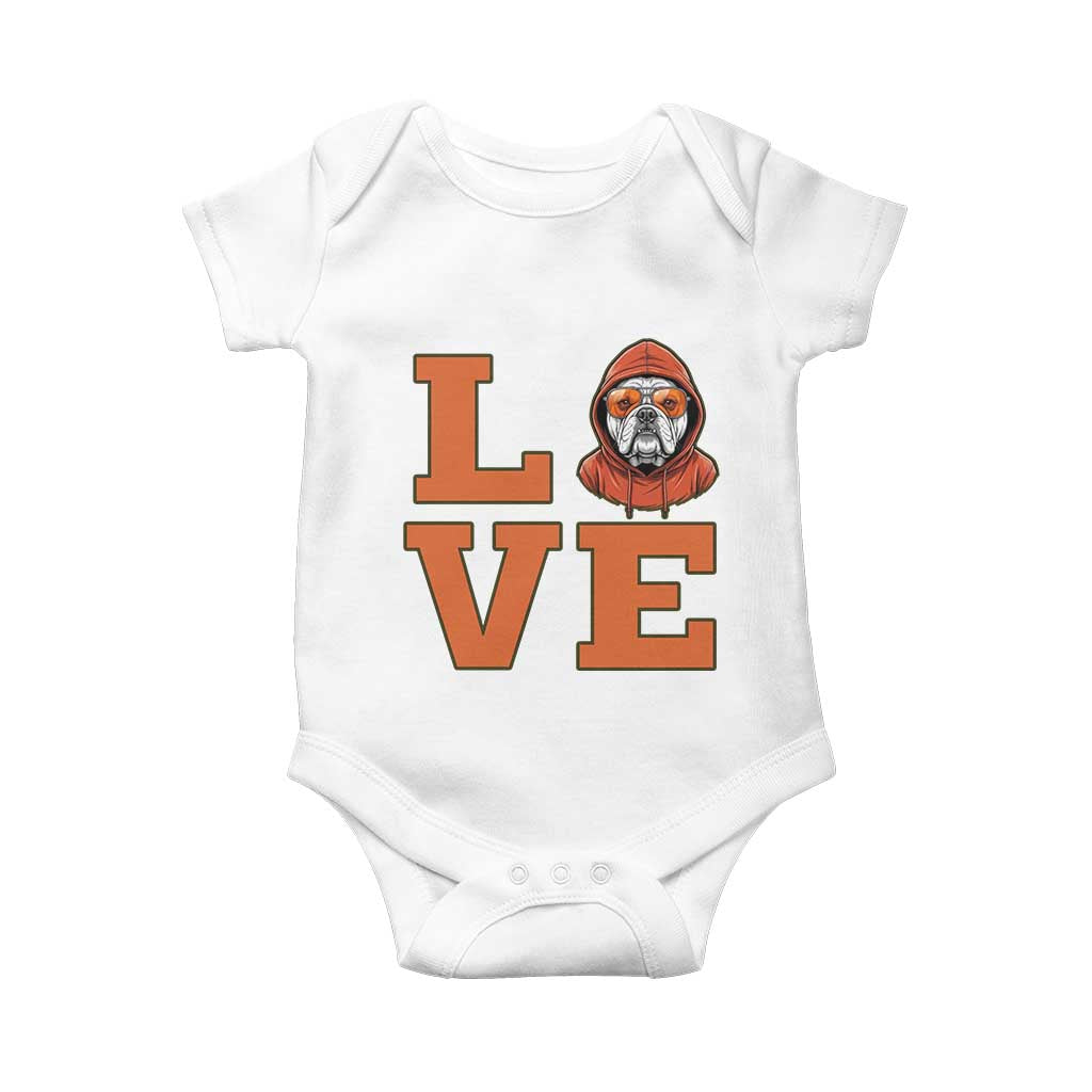 Love Vintage Cool Bulldog Baby Onesie Game Day Dog Lover TS12 White Print Your Wear