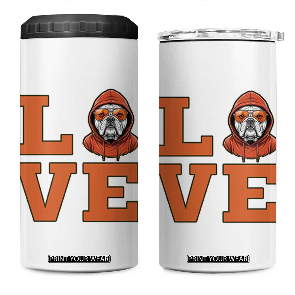 Love Vintage Cool Bulldog 4 in 1 Can Cooler Tumbler Game Day Dog Lover TS12 One Size: 16 oz White Print Your Wear